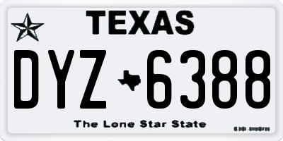 TX license plate DYZ6388