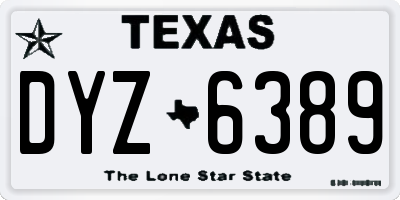 TX license plate DYZ6389