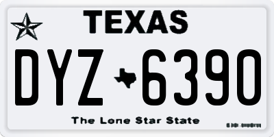 TX license plate DYZ6390