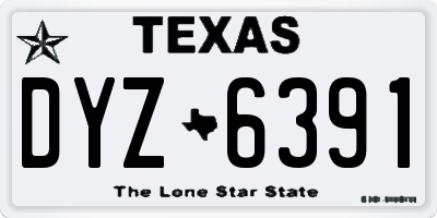 TX license plate DYZ6391