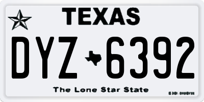 TX license plate DYZ6392