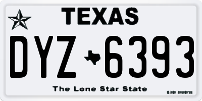 TX license plate DYZ6393