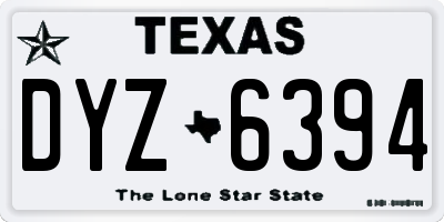 TX license plate DYZ6394