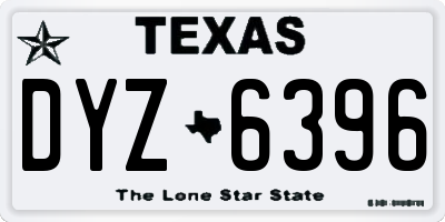 TX license plate DYZ6396