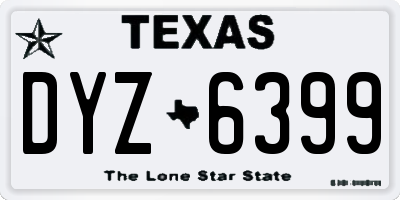 TX license plate DYZ6399