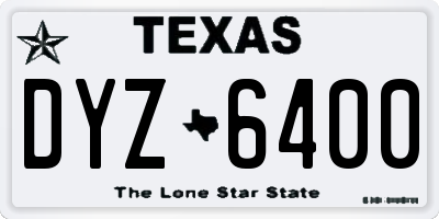 TX license plate DYZ6400