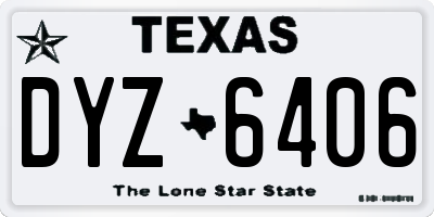 TX license plate DYZ6406