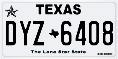 TX license plate DYZ6408