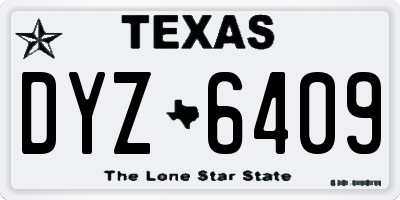 TX license plate DYZ6409