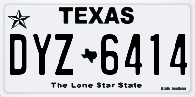 TX license plate DYZ6414