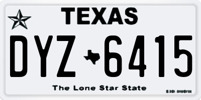 TX license plate DYZ6415