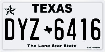 TX license plate DYZ6416