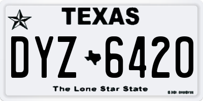 TX license plate DYZ6420