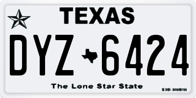 TX license plate DYZ6424