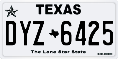 TX license plate DYZ6425