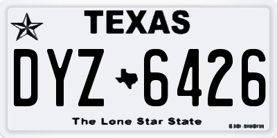 TX license plate DYZ6426