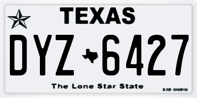 TX license plate DYZ6427