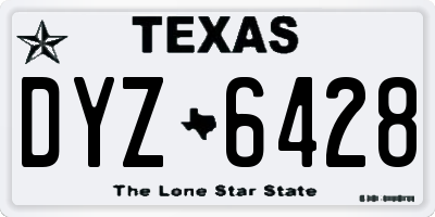 TX license plate DYZ6428