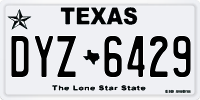 TX license plate DYZ6429