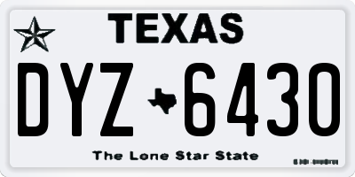 TX license plate DYZ6430