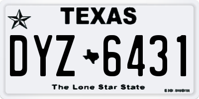 TX license plate DYZ6431