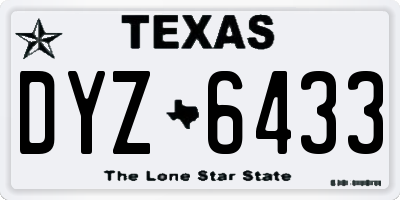 TX license plate DYZ6433