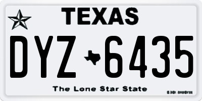 TX license plate DYZ6435