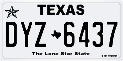 TX license plate DYZ6437
