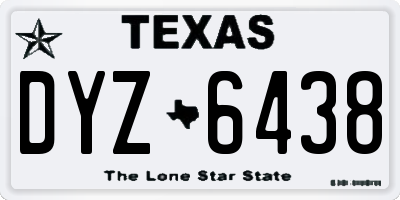TX license plate DYZ6438