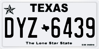 TX license plate DYZ6439