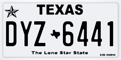 TX license plate DYZ6441