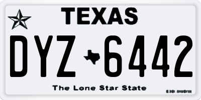TX license plate DYZ6442