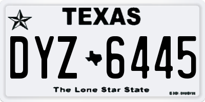 TX license plate DYZ6445