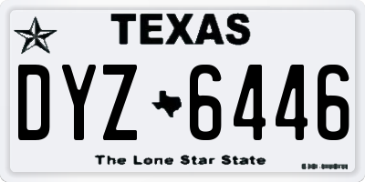 TX license plate DYZ6446