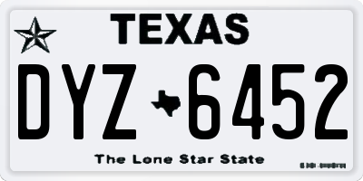TX license plate DYZ6452