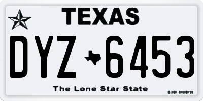 TX license plate DYZ6453