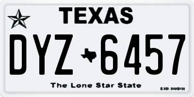 TX license plate DYZ6457