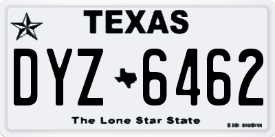 TX license plate DYZ6462