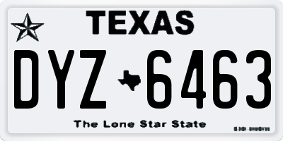 TX license plate DYZ6463