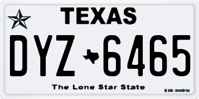 TX license plate DYZ6465