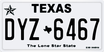 TX license plate DYZ6467