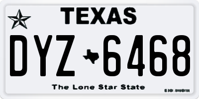 TX license plate DYZ6468