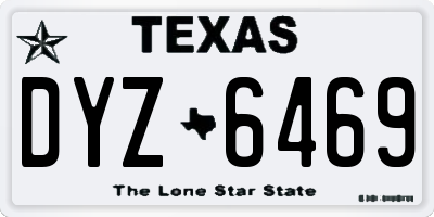 TX license plate DYZ6469
