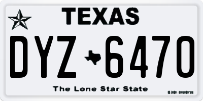 TX license plate DYZ6470