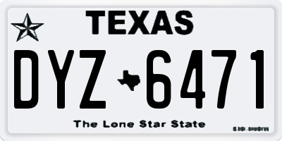 TX license plate DYZ6471