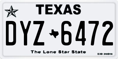 TX license plate DYZ6472
