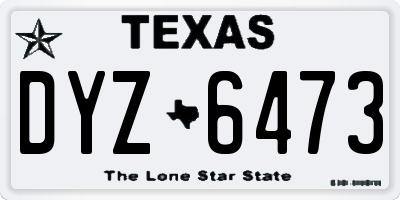 TX license plate DYZ6473