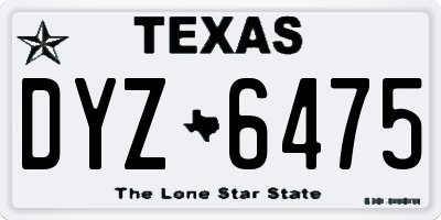 TX license plate DYZ6475