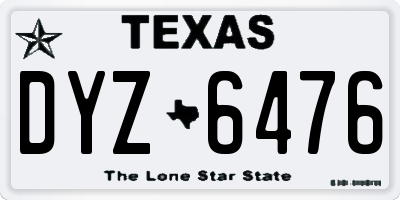 TX license plate DYZ6476