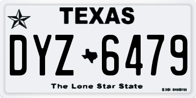 TX license plate DYZ6479